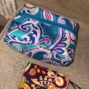 Vera Bradley Teal and Purple Paisley Cosmetic Bag